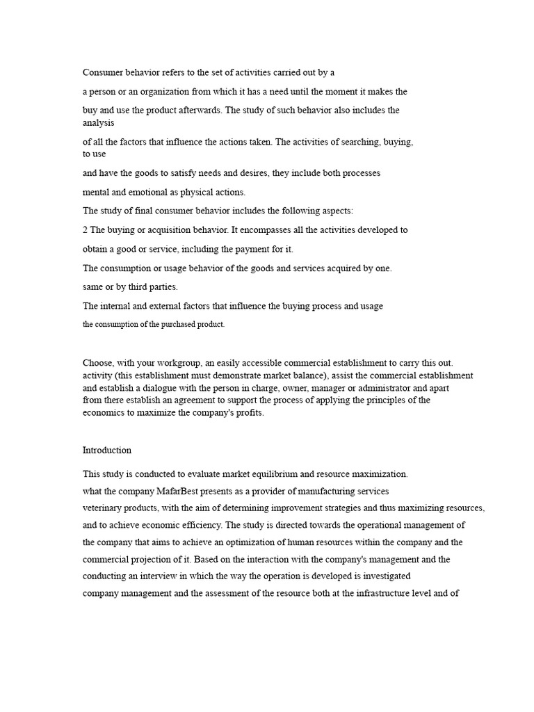 example of report | PDF | Behavior | Consumer Behaviour