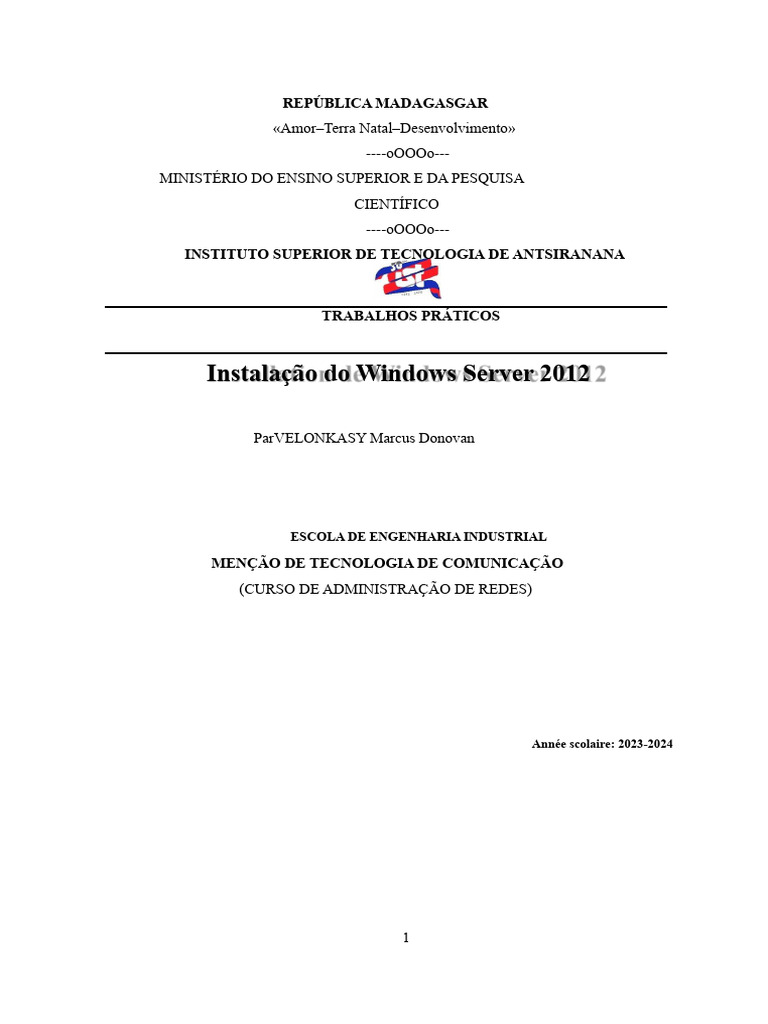Instalação do Windows Server 2012 | PDF | Servidor (informática ...