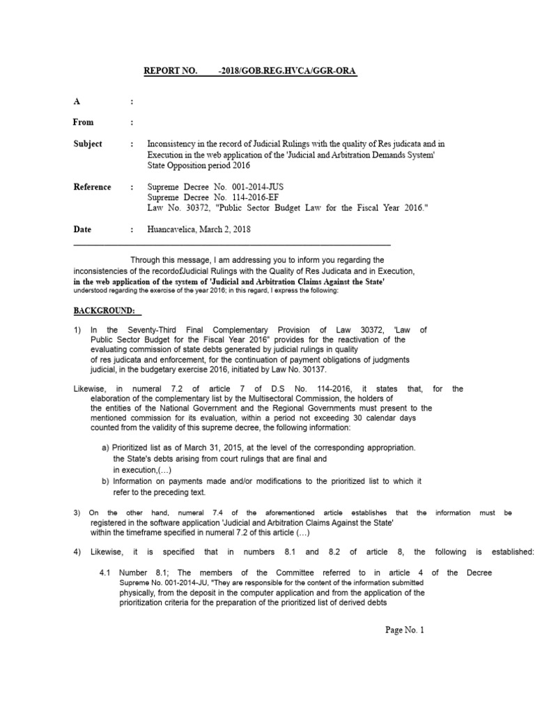 Report Inconsistency in Sentences Registry 2018 | PDF | Res Judicata ...
