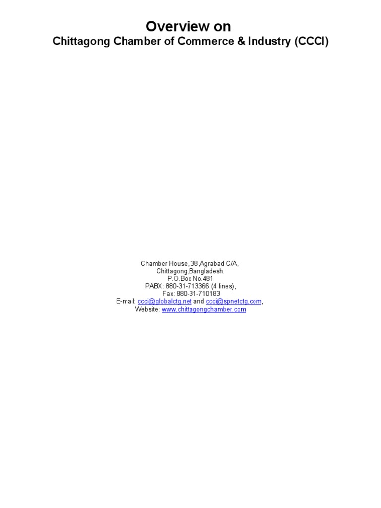 Overview of CCCI | PDF | Bangladesh | Exports