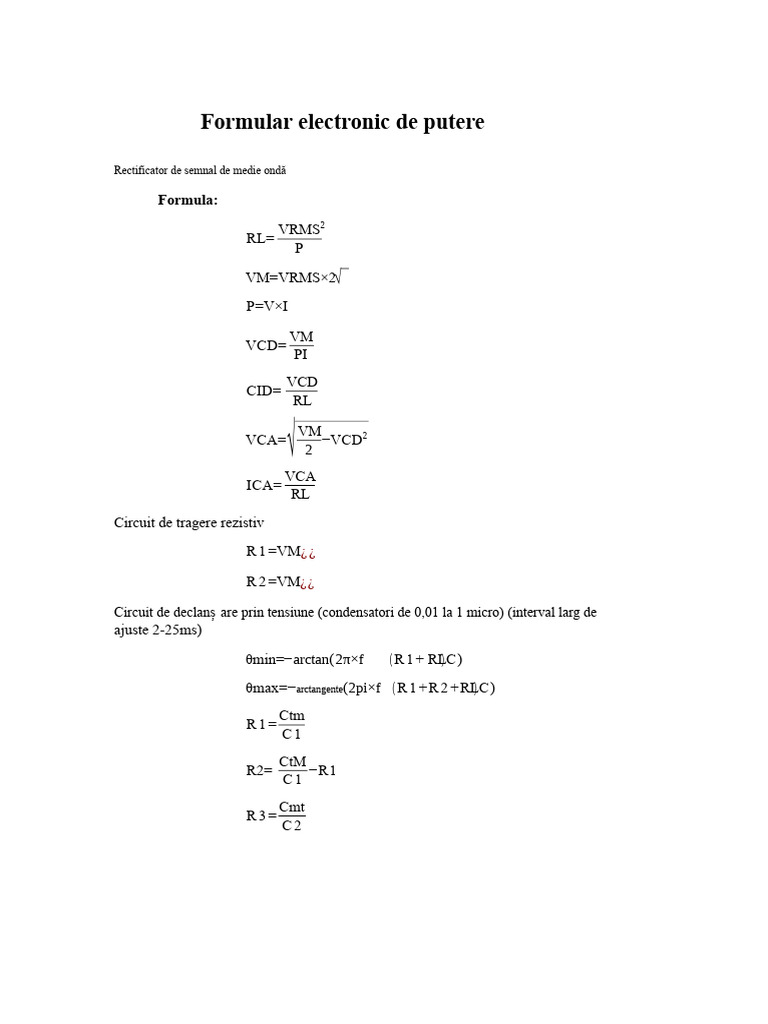 Formular Electronic de Putere | PDF
