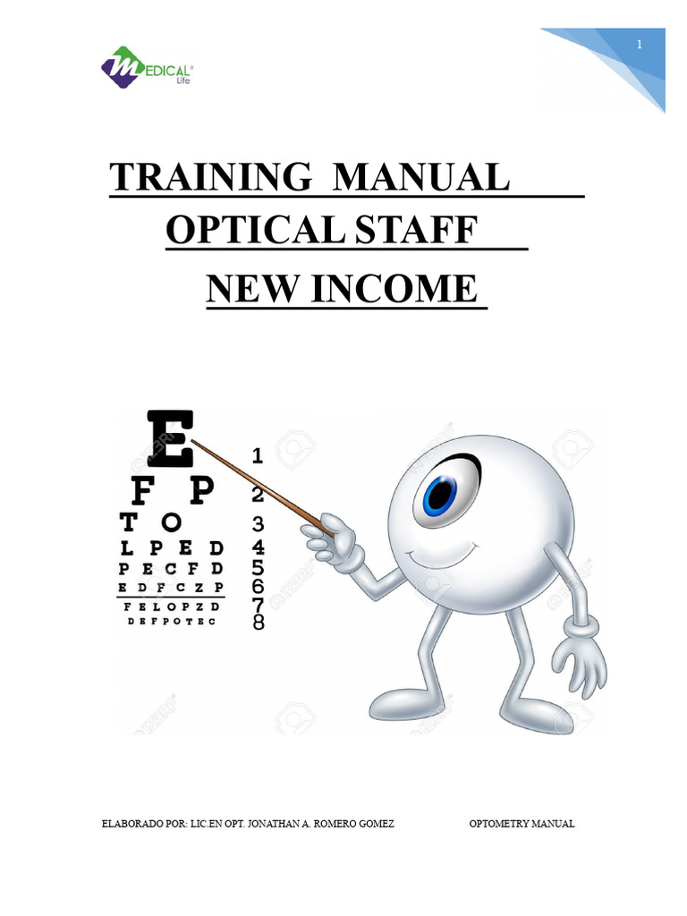 Optometry Training Manual for Staff | PDF | Human Eye | Cornea