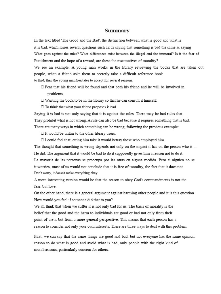 Morality: Good vs. Bad Actions Explained | PDF | Reason | Morality