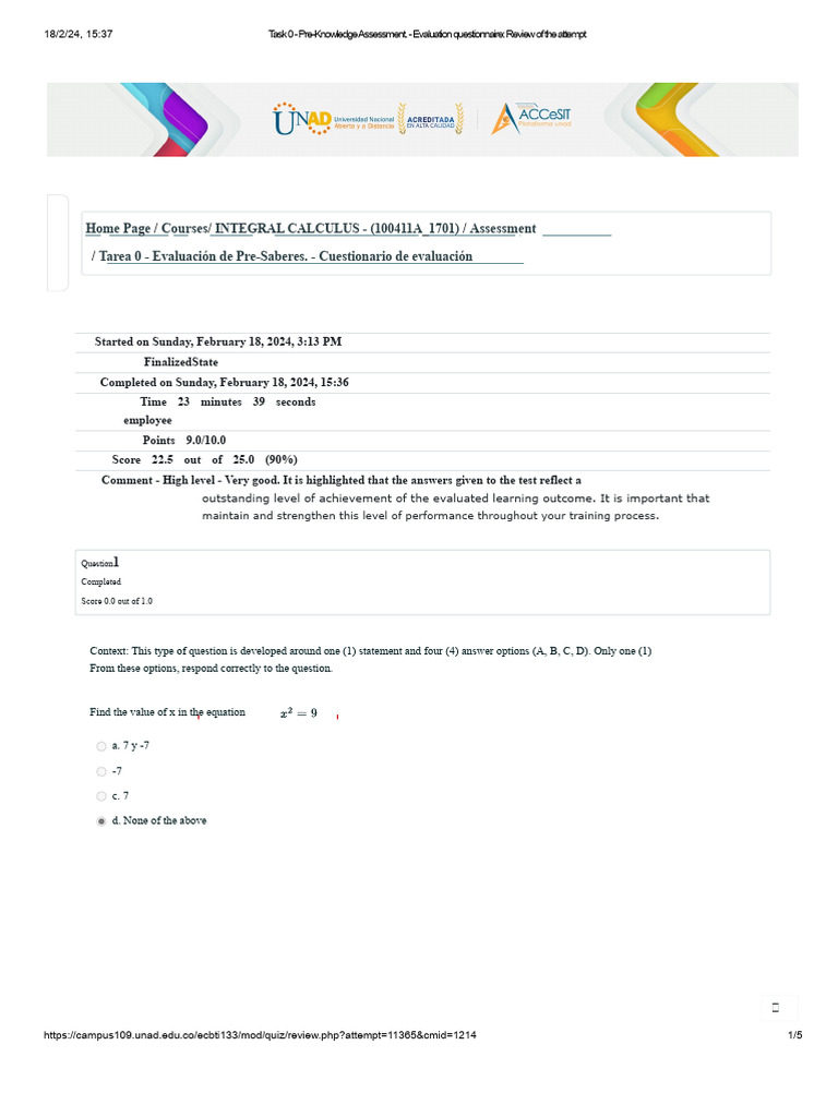 Pre-Knowledge Assessment Results | PDF | Questionnaire | Question