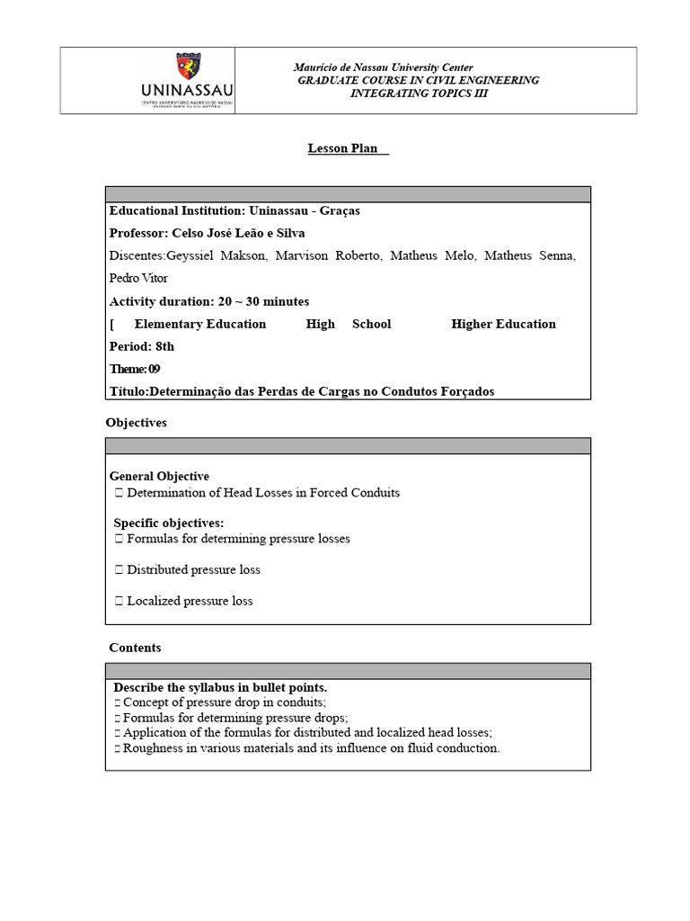 Example of Lesson Plan | PDF
