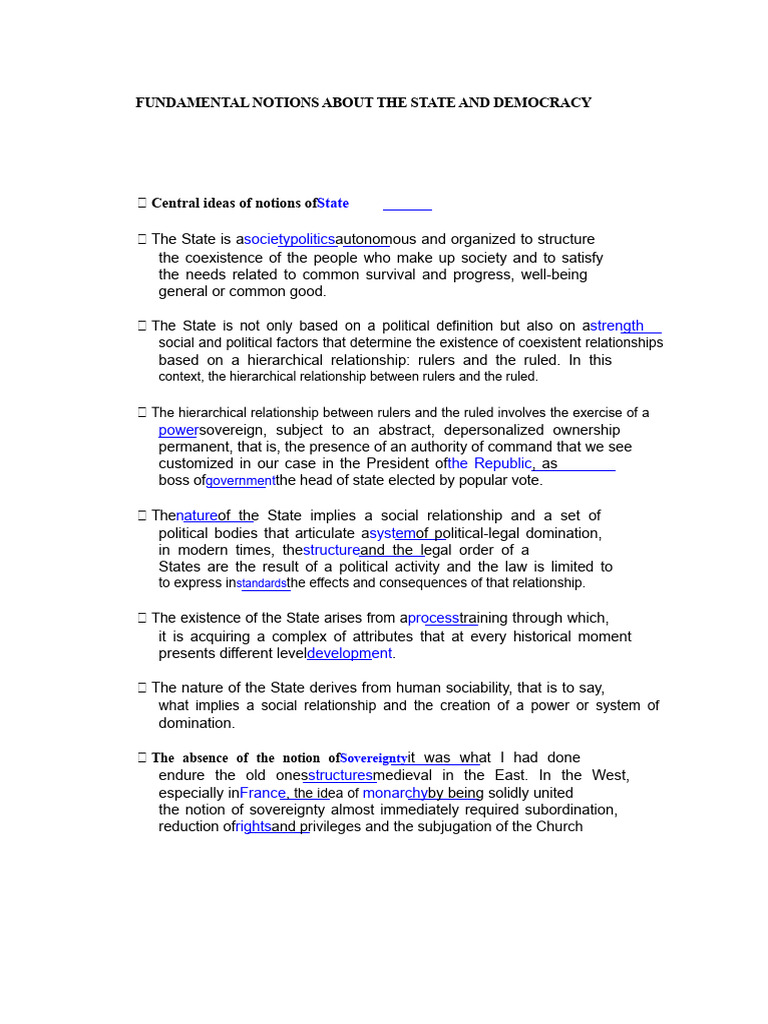 Understanding State and Democracy Concepts | PDF | State (Polity ...