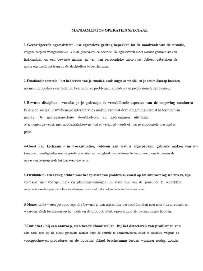 Mandaten Bijzondere Operaties | PDF