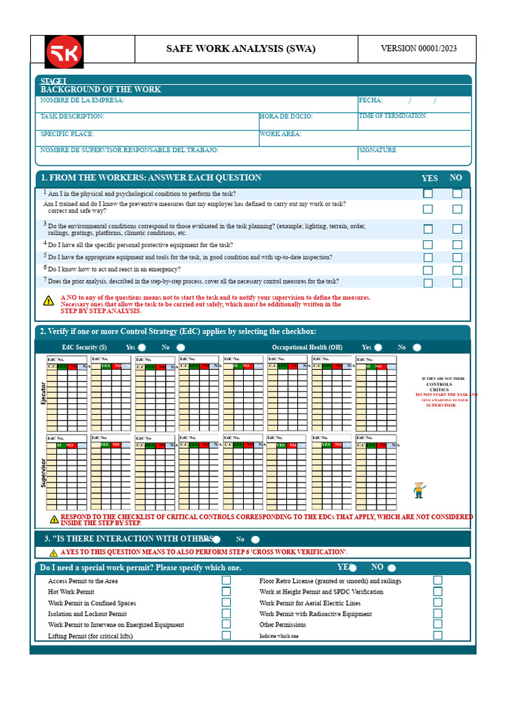 Safe Work Analysis Format (ATS) | PDF | Risk | Risk Assessment