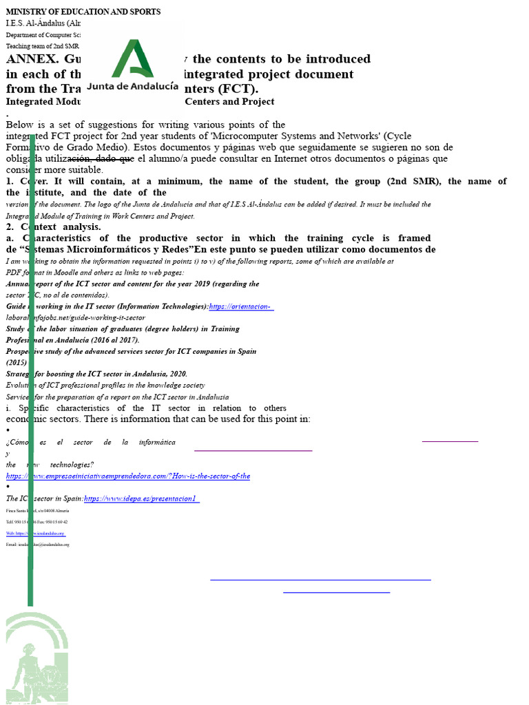 FCT Project Guidelines for IT Students | PDF | Server (Computing ...
