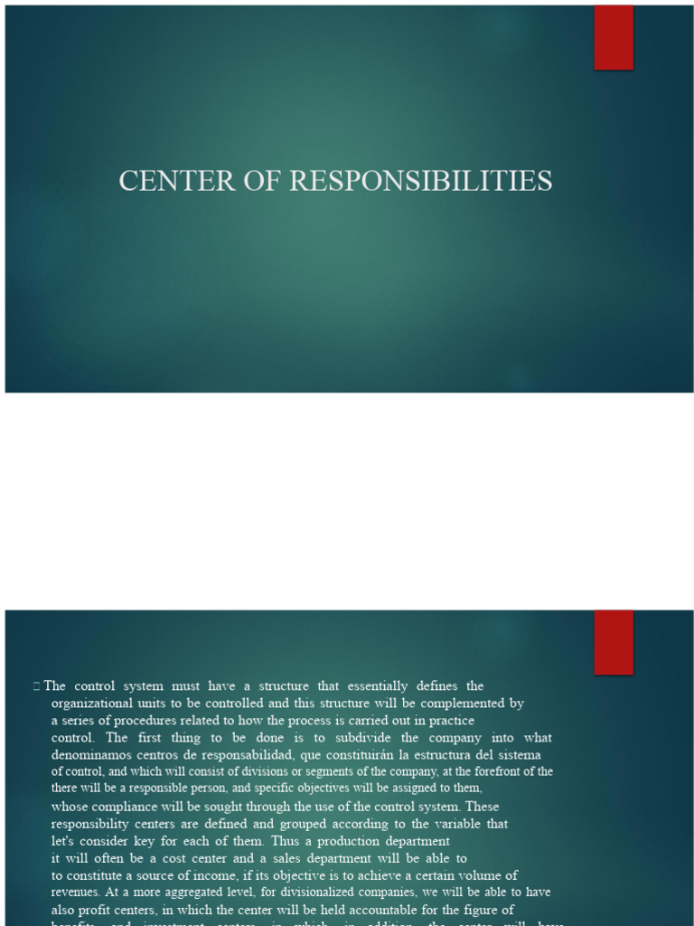 Understanding Responsibility Centers in Management | PDF | Economies ...
