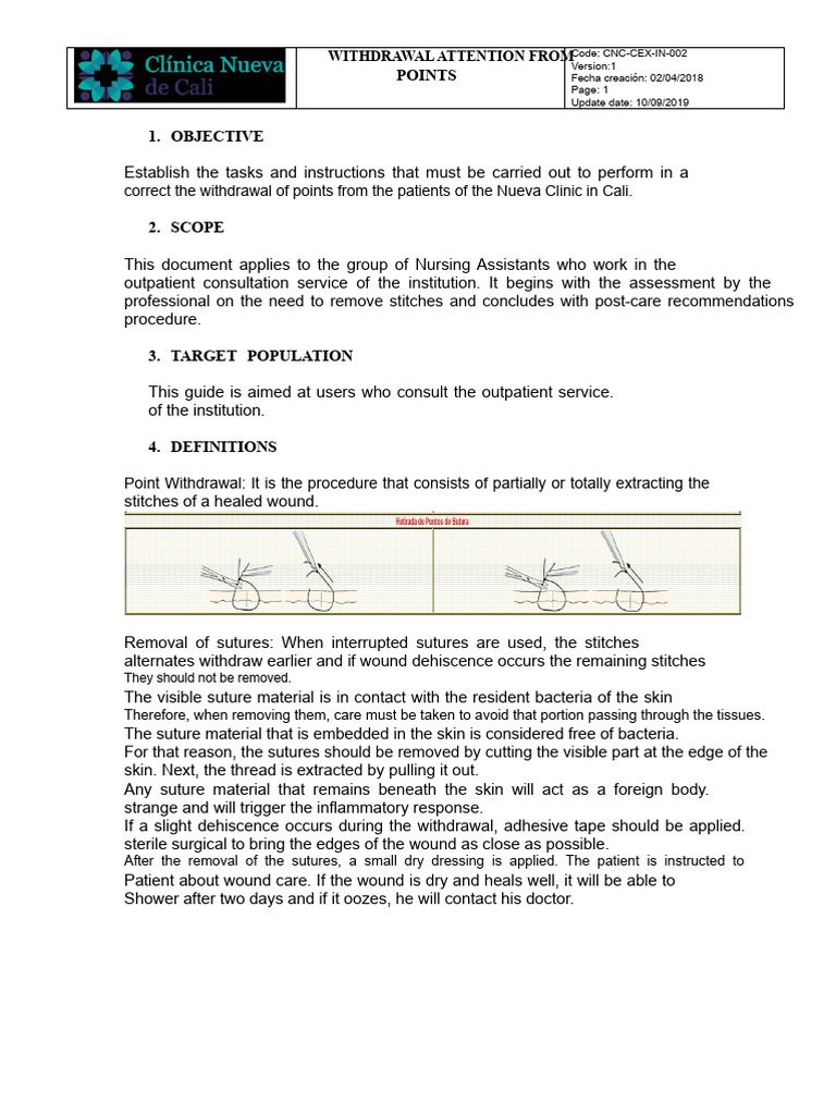 Point Withdrawal Procedure Guide | PDF | Surgical Suture | Wound