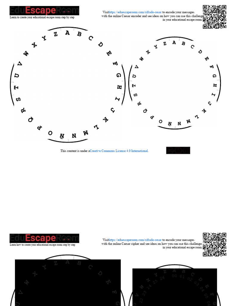 Caesar Cipher for Educational Escape Rooms | PDF | Creative Commons ...