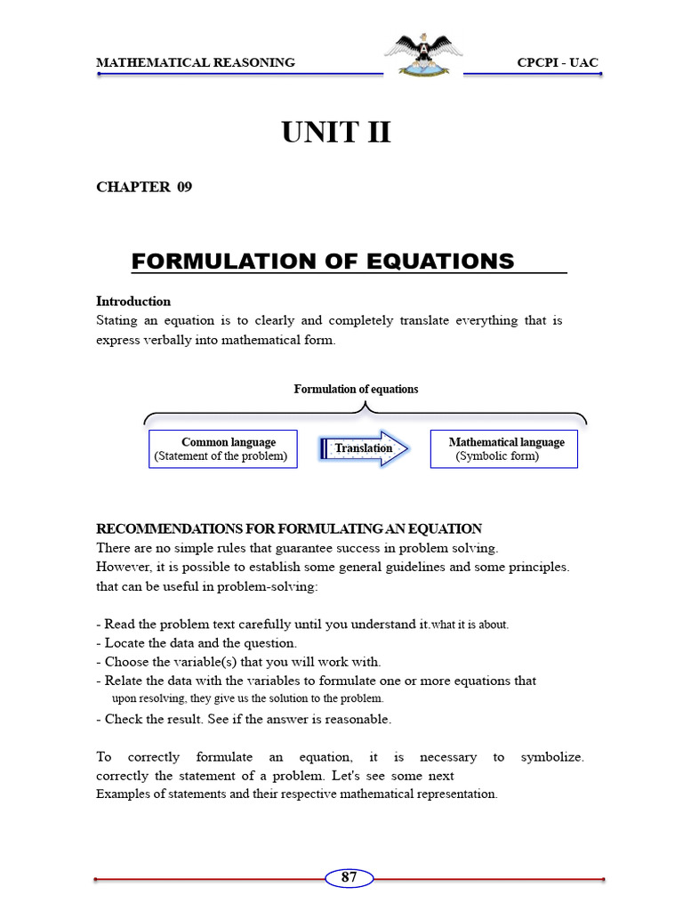 Formulating Mathematical Equations | PDF | Equations | Mathematics