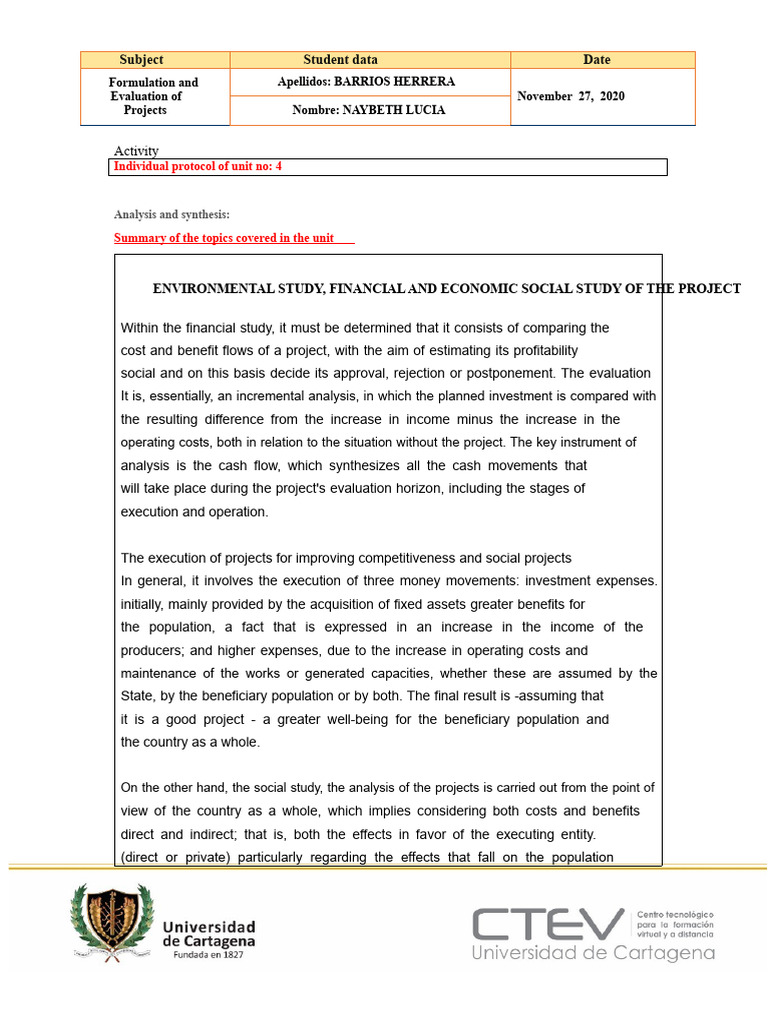 Environmental Study, Social Financial and Economic Study of The Project ...