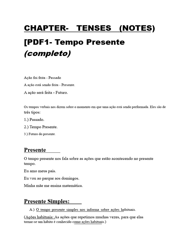 Tempos | PDF | Assunto (gramática) | Tempo