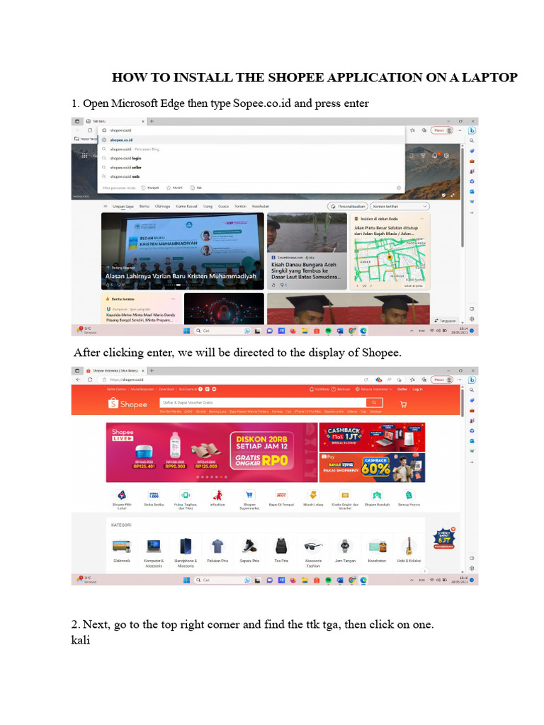 HOW TO INSTALL THE SHOPEE APPLICATION ON A LAPTOP | PDF