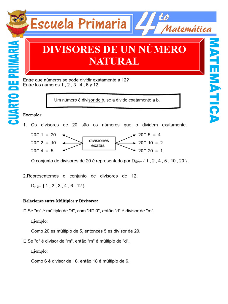 Divisores de Números Naturais Explicados | PDF | Geometria | Matemática