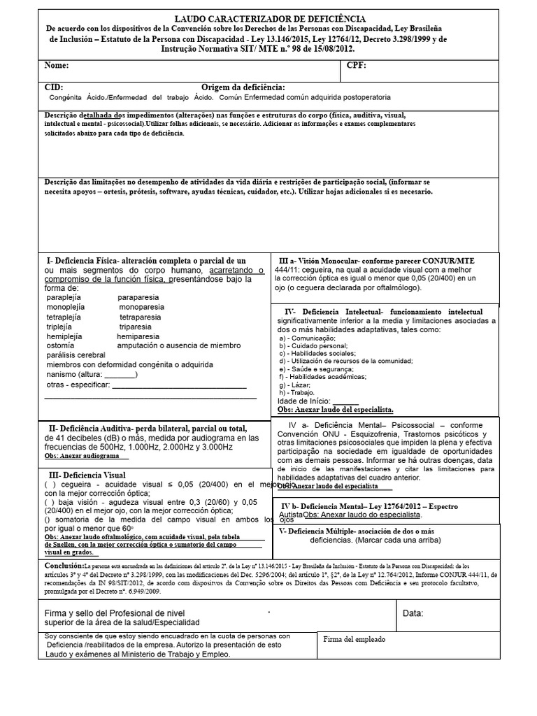 Informe de PCD | PDF | Invalidez | Enfermedades y trastornos