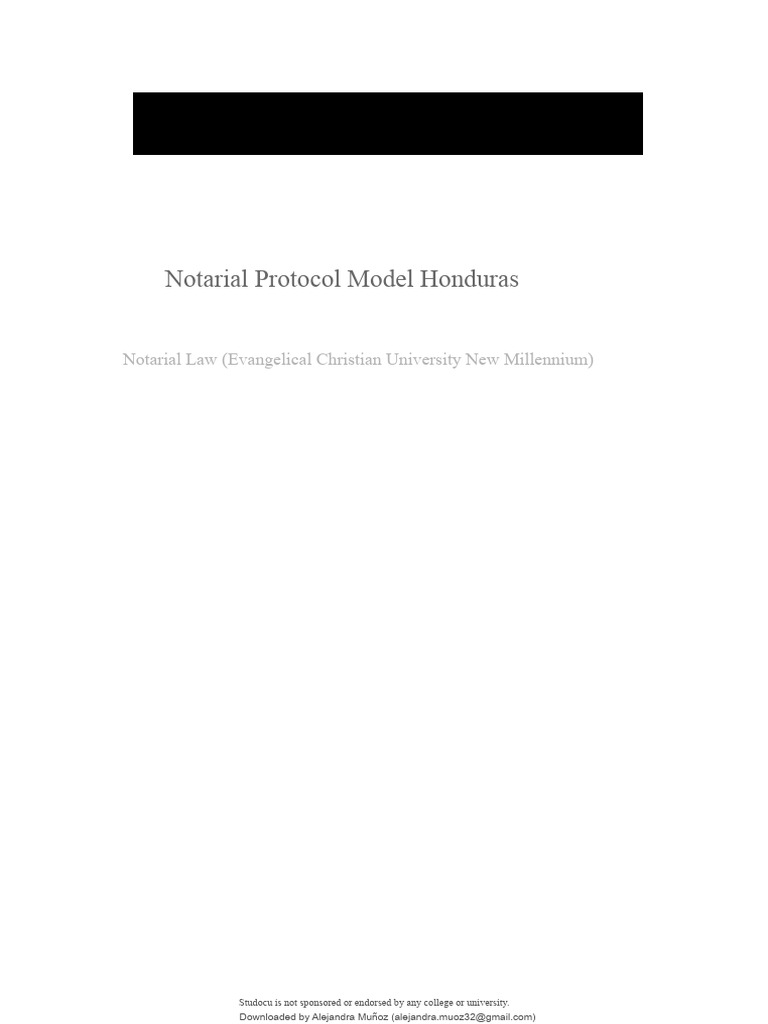 Notarial Protocol Model for Honduras | PDF | Honduras | Justice