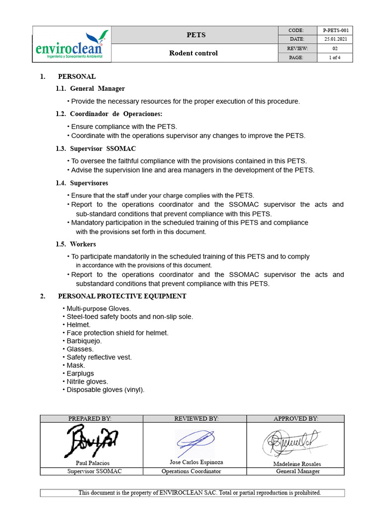Rodent Control Procedures and Safety | PDF | Personal Protective Equipment