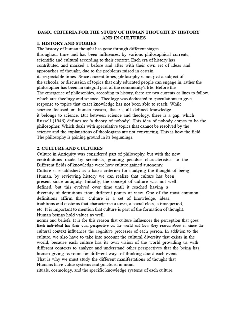 Basic Criteria For The Study of Thought | PDF | Knowledge | Science