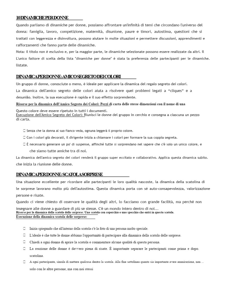 10 Dinamiche Per Donne | PDF