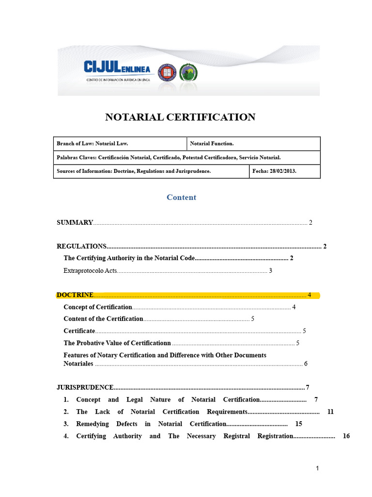 Notarial Certification Overview and Guidelines | PDF | Notary Public ...