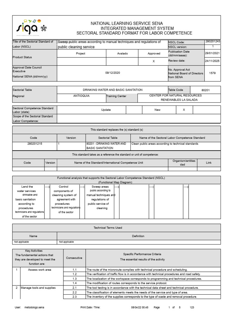 National Learning Service Sena Integrated Management System Sectoral ...