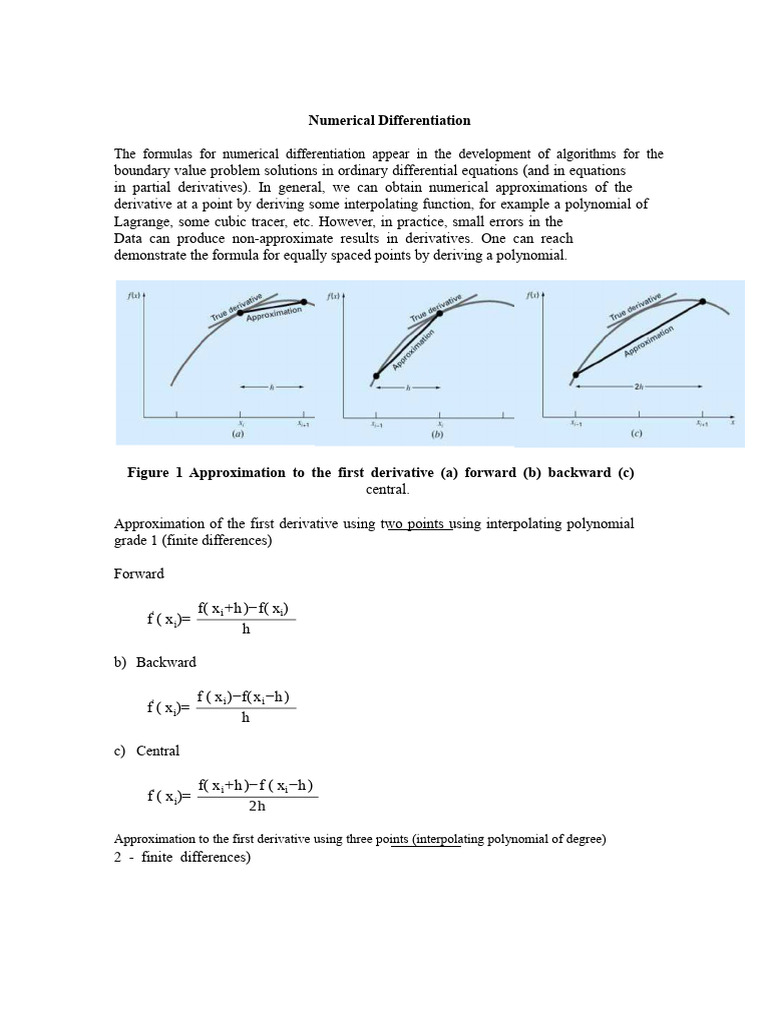 Numerical Differentiation Techniques | PDF | Finite Difference ...