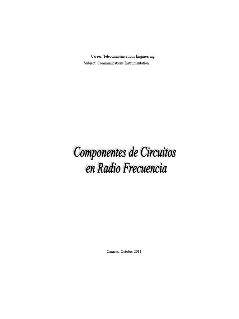 RF Circuit Components in Telecommunications | PDF | Inductor | Resonance