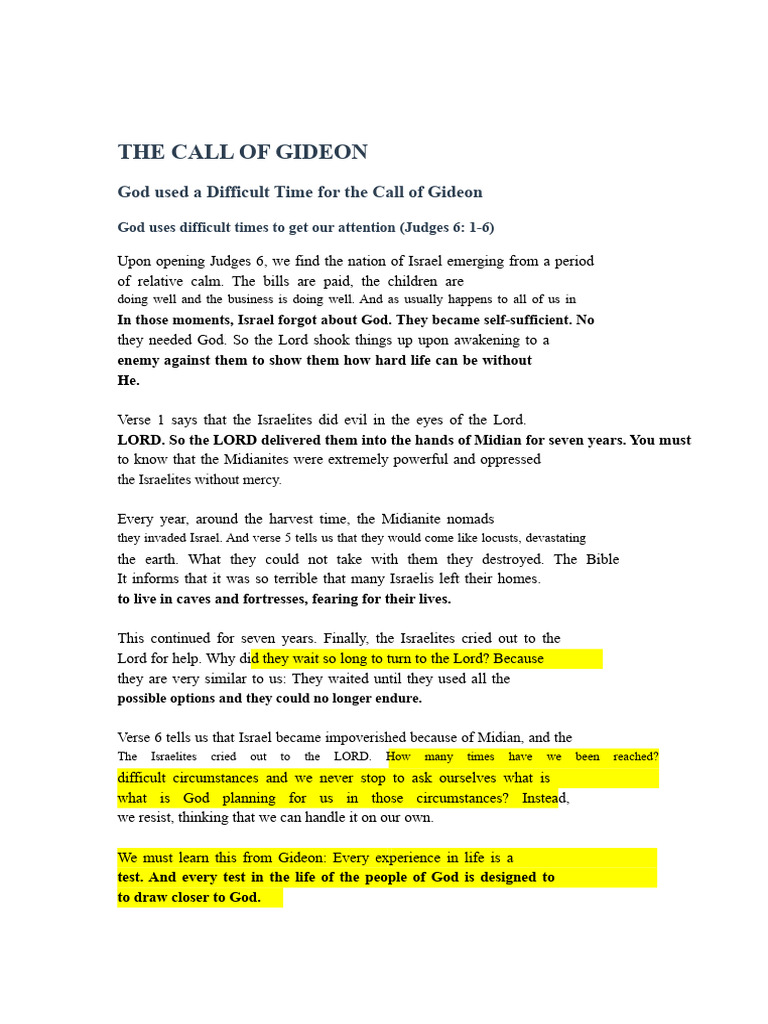 The Call of Gideon | PDF | God
