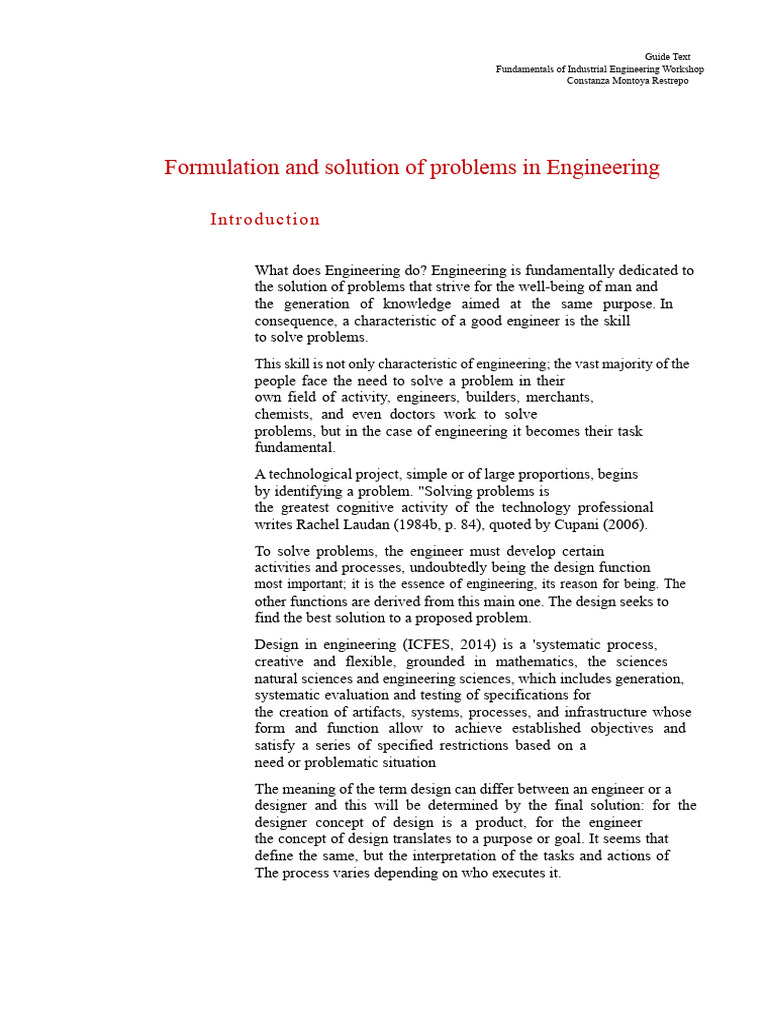 Industrial Engineering Problem Solving Guide | PDF | Information ...