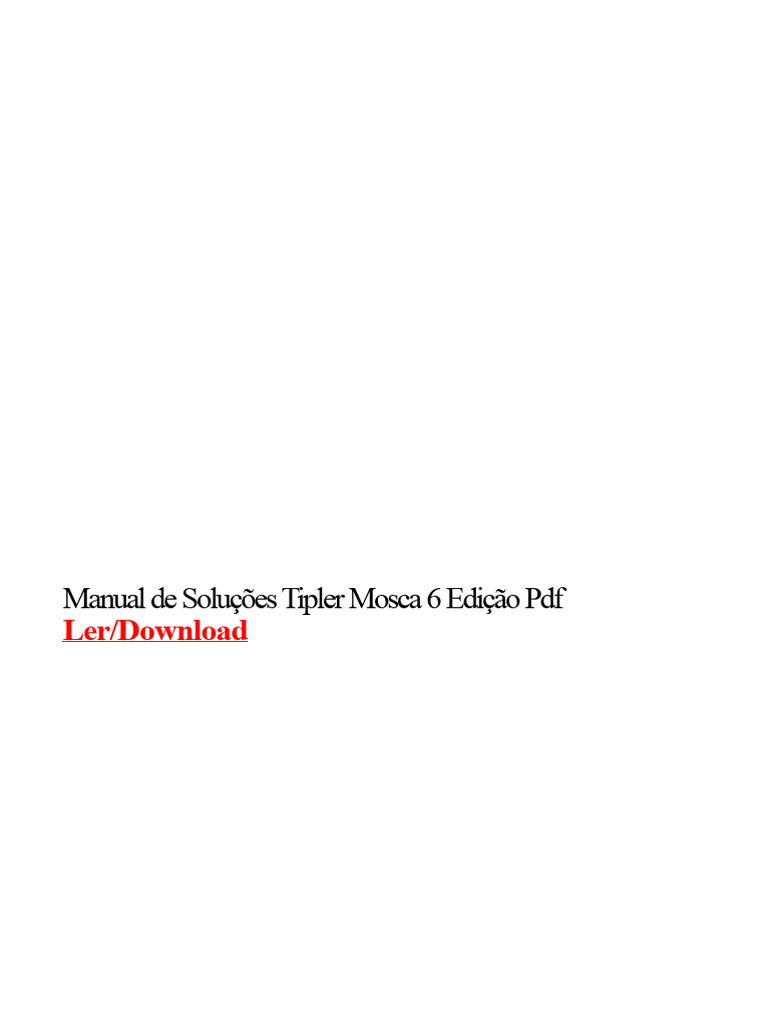 Manual de Soluções Tipler Mosca PDF | PDF | Física