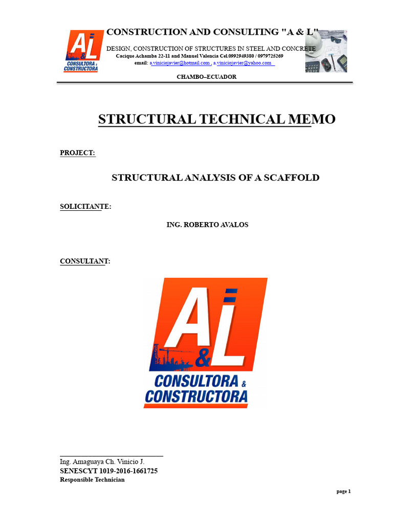 Structural Analysis of Scaffolding Design | PDF | Structural Load | Steel
