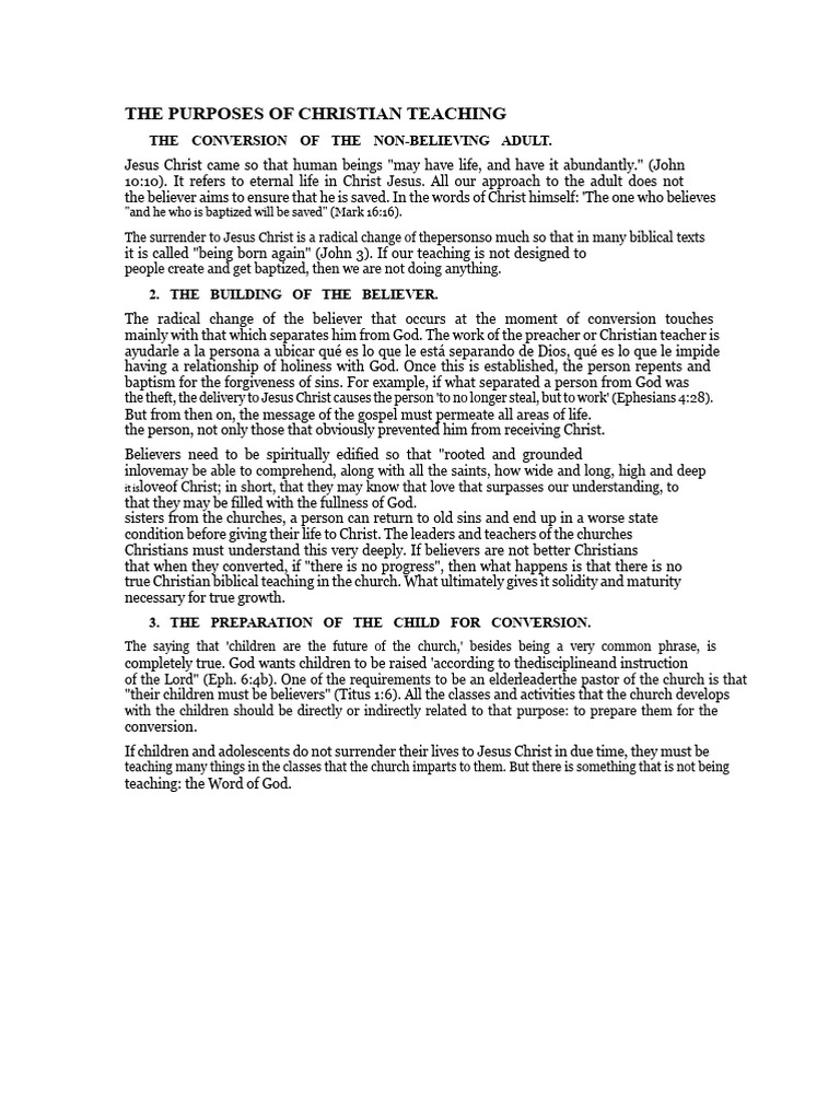 Purposes of Christian Teaching Explained | PDF | Logos (Christianity ...