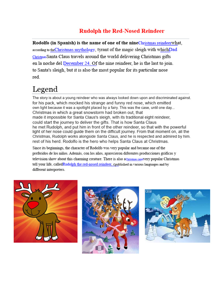 Rudolph The Red-Nosed Reindeer | PDF | Rudolph The Red Nosed Reindeer ...