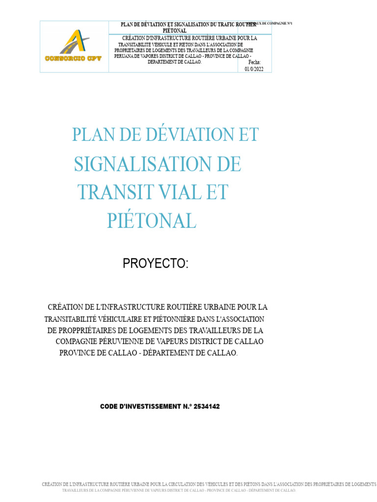 Plan de Signalisation et Déviation Trafic Callao | PDF | Véhicules ...