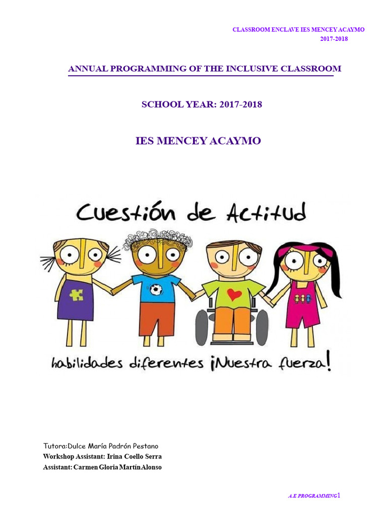 Inclusive Classroom Programming 2017-2018 | PDF | Communication | Senses