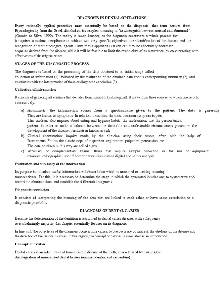 Dental Diagnosis and Caries Detection | PDF | Medical Diagnosis ...
