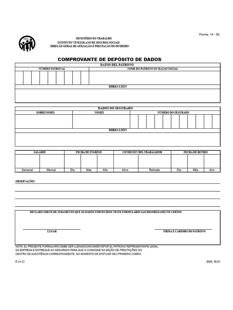 Forma 14-52 FORMATO IVSS | PDF