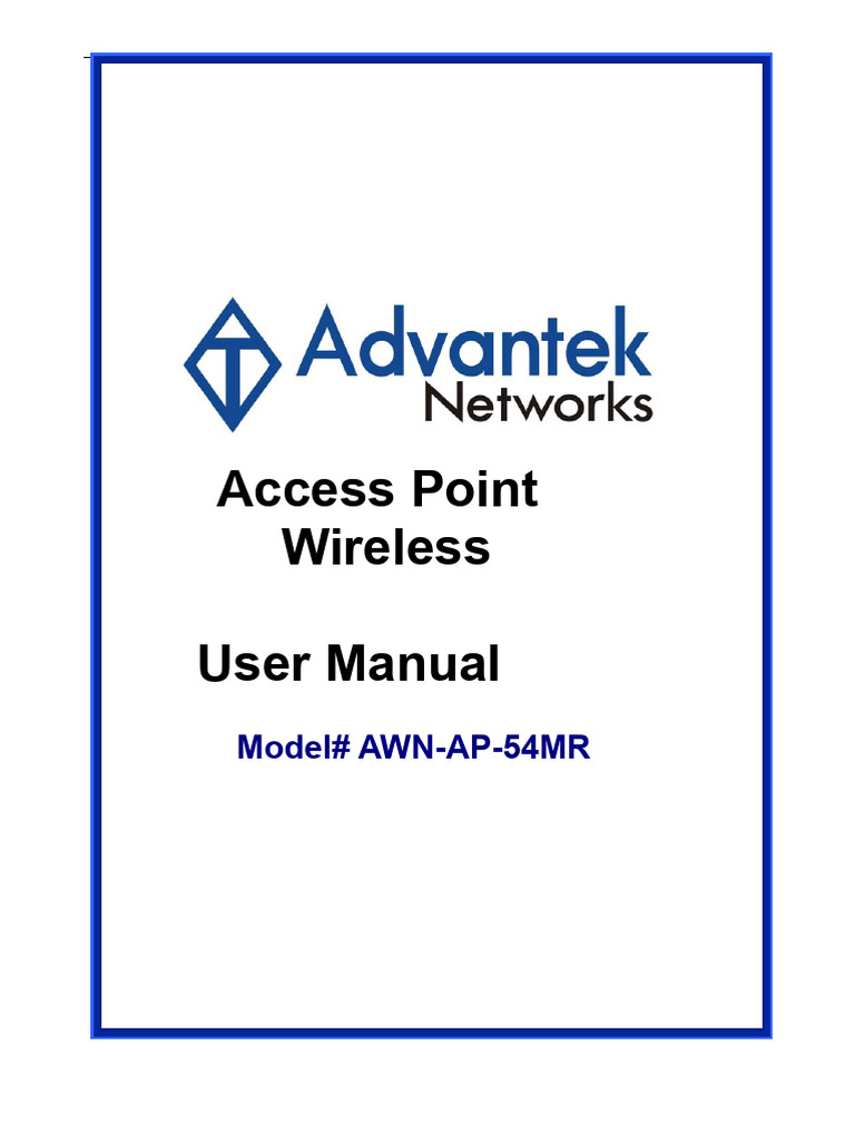 AWN-AP-54MR Wireless Access Point Manual | PDF | Wireless Lan ...