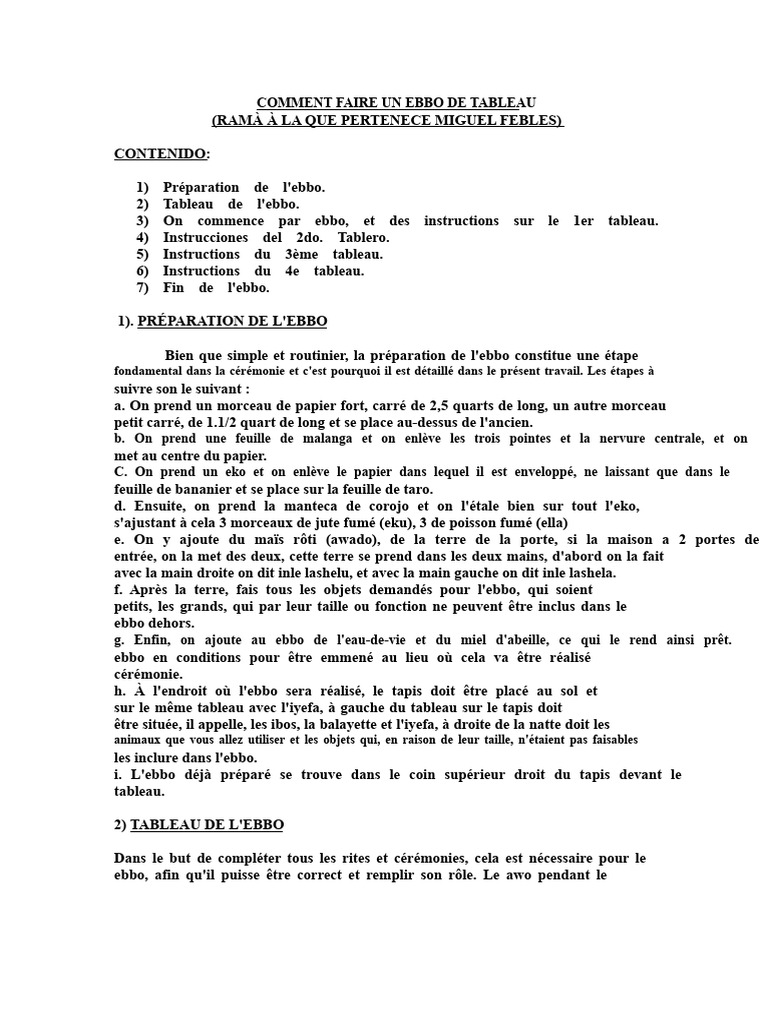 Guide Pratique pour Réaliser un Ebbo | PDF