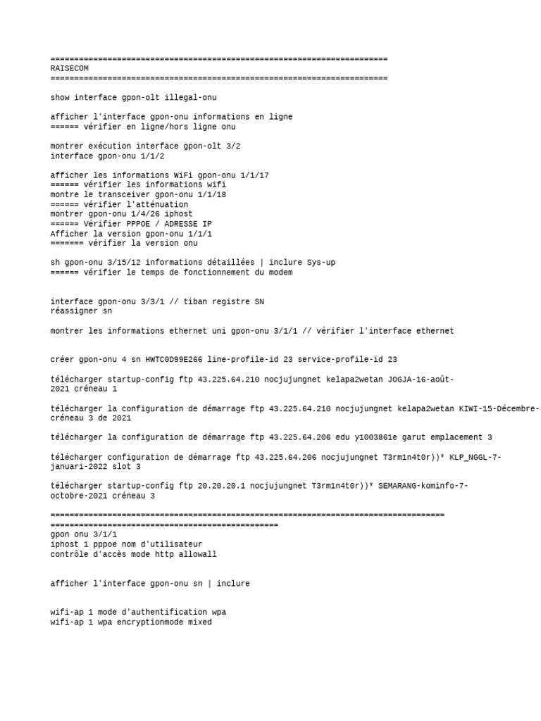 Configuration GPON ONU et VLAN Raisecom | PDF | Standards de réseaux ...