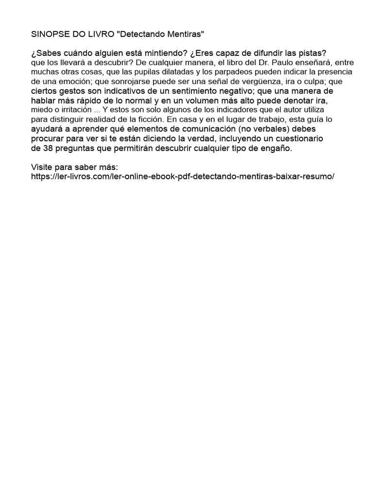 Detectando mentiras | PDF
