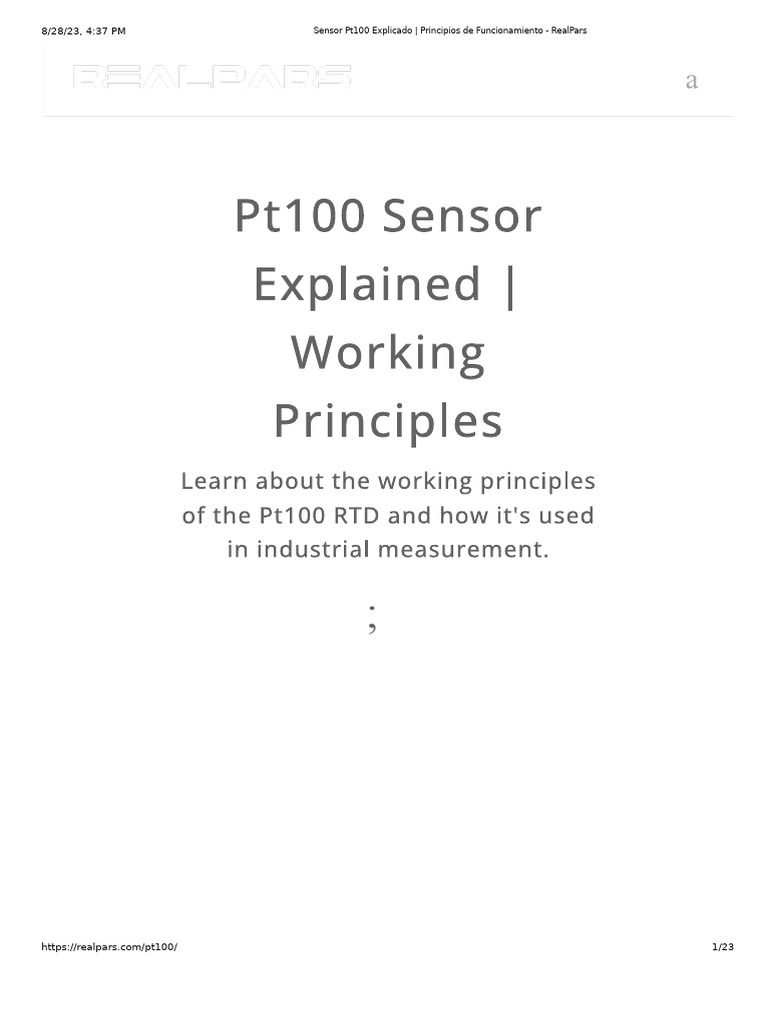 Funcionamiento del Sensor Pt100 | PDF | Sensor | Equipo eléctrico