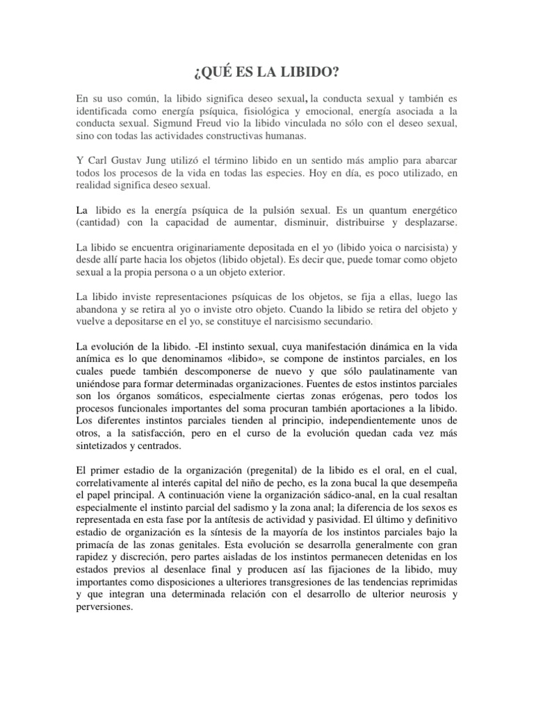 Definición de Libido y su Evolución | PDF | Libido | Ciencias del ...