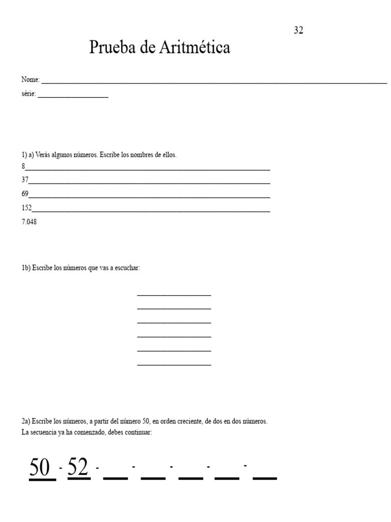 Ejercicios de Aritmética para Estudiantes | PDF | Aritmética