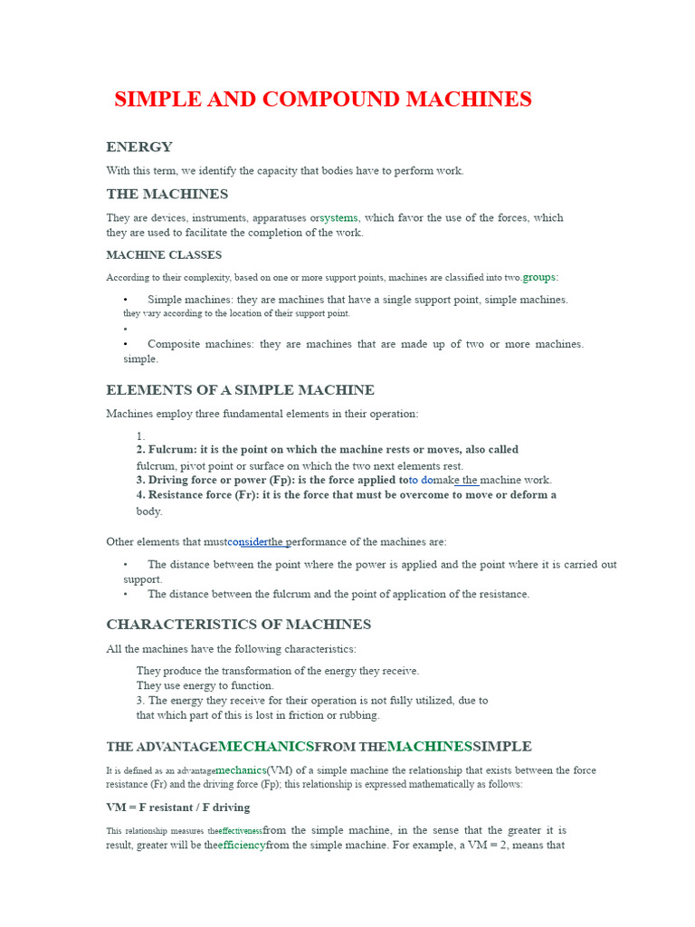 Understanding Simple and Compound Machines | PDF | Machines | Lever