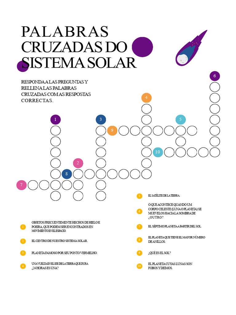 Sopa de Letras Del Sistema Solar | PDF