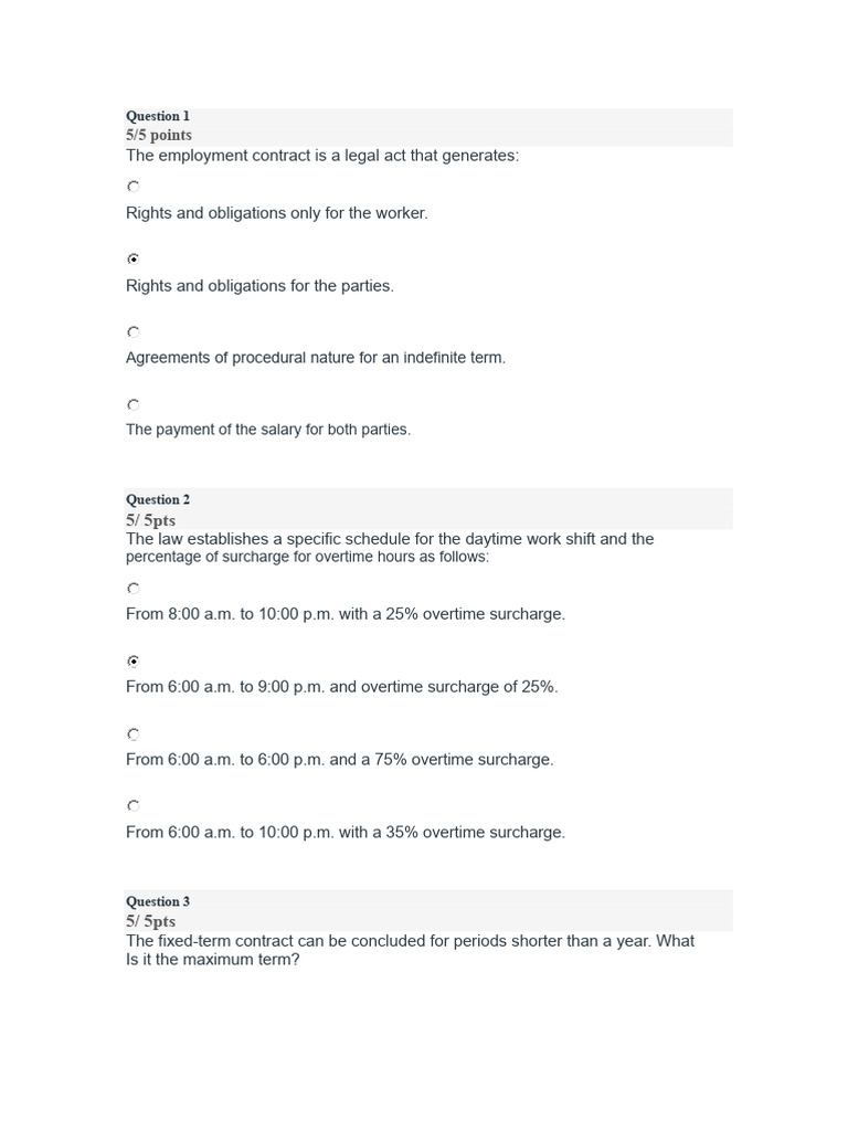 Employment Contract Basics and Regulations | PDF | Overtime | Working Time